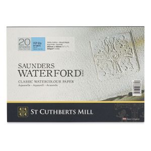 Waterford Papier aquarelle - feuille 100% coton - 56x76cm - 4 bords frangés  - Schleiper - e-shop express