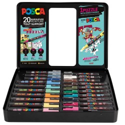 Mallette métal de 20 marqueurs POSCA - Street Puzzle (Möka)