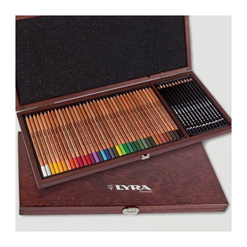 Coffret bois 36 crayons de couleur + 12 graphites - Lyra