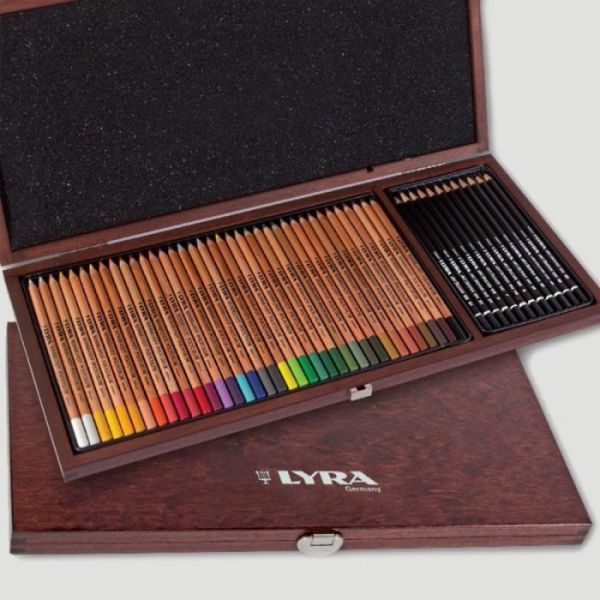 Coffret bois 36 crayons de couleur + 12 graphites - Lyra
