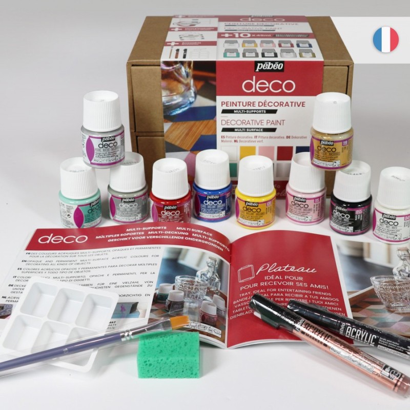 Coffret atelier Peinture décorative, avec peinture, feutres et accessoires de Pébéo