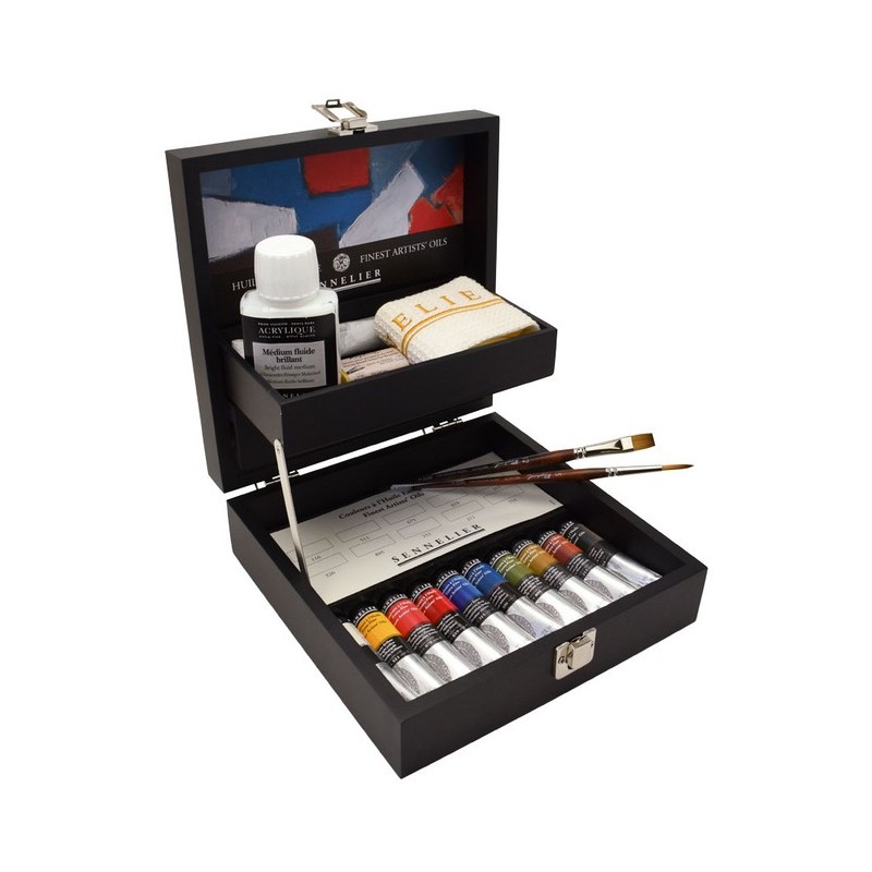 Coffret noir huile extra-fine - 10 tubes 21ml - Sennelier
