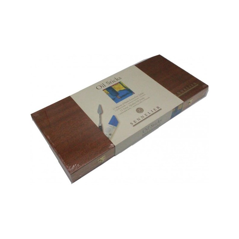 Coffret bois Oil Sticks - 12 Oil Sticks - Sennelier