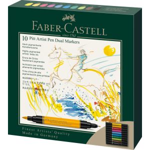 Set 10 feutres Pitt Artist Dual marker - Double-pointe - Faber-Castell