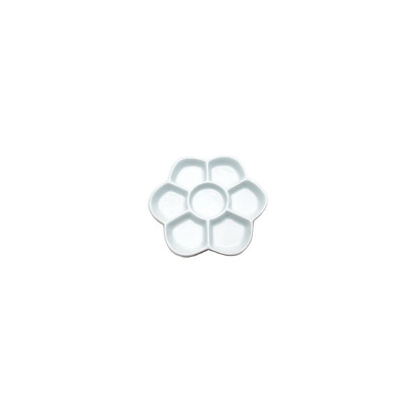Palette de peinture en porcelaine ronde - 6 cases