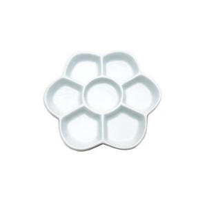 Palette de peinture en porcelaine ronde - 6 cases