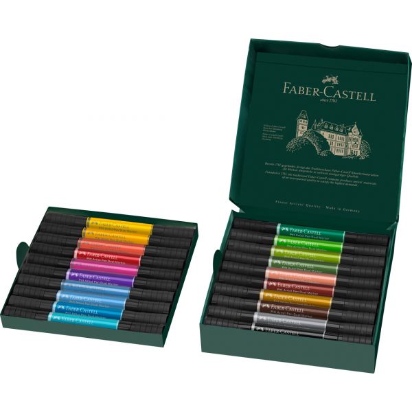 Set 20 feutres Pitt Artist Dual marker - Double-pointe - Faber