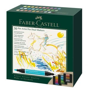 Set 30 feutres Pitt Artist Dual marker - Double-pointe - Faber-Castell