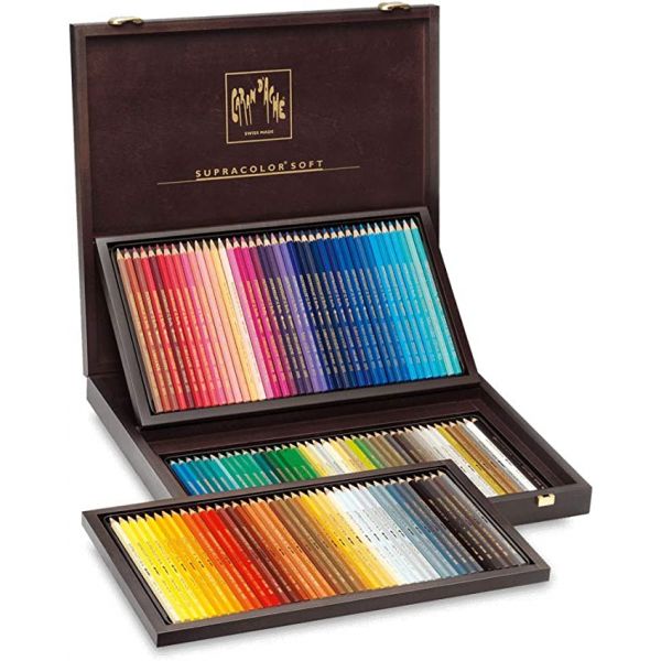 Coffret ouvert 120 crayons de couleur Supracolor - Caran d'ache
