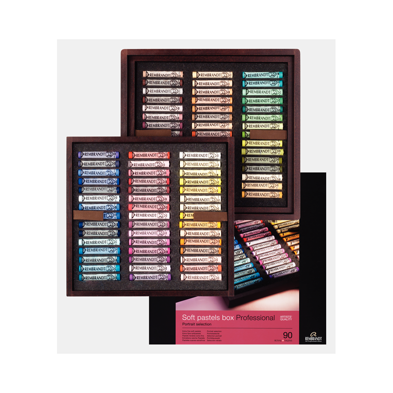 Ensemble du coffret 90 pastels secs Rembrandt - Portrait
