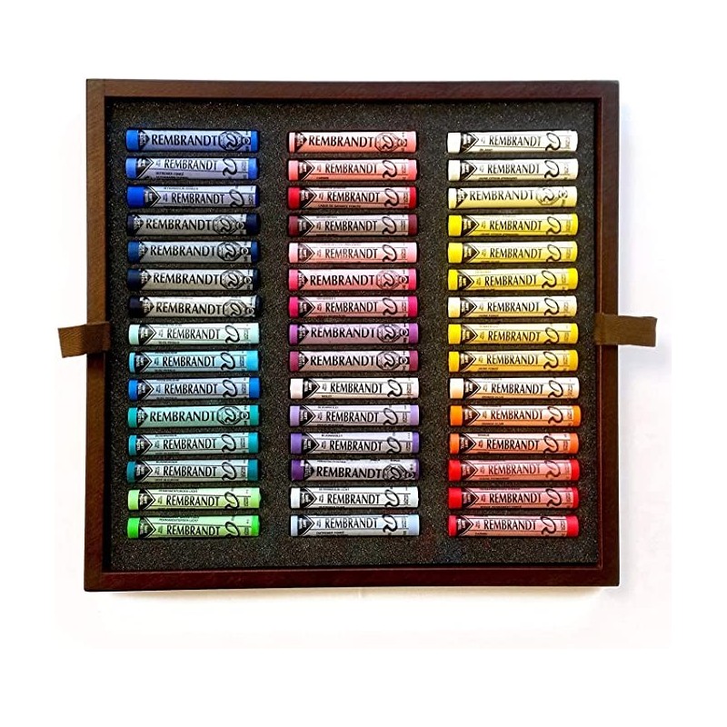 1 plateau du coffret 90 pastels secs Rembrandt - Paysage
