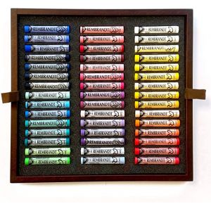 1 plateau du coffret 90 pastels secs Rembrandt - Paysage