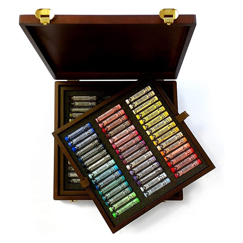 Coffret ouvert 90 pastels secs Rembrandt - Paysage
