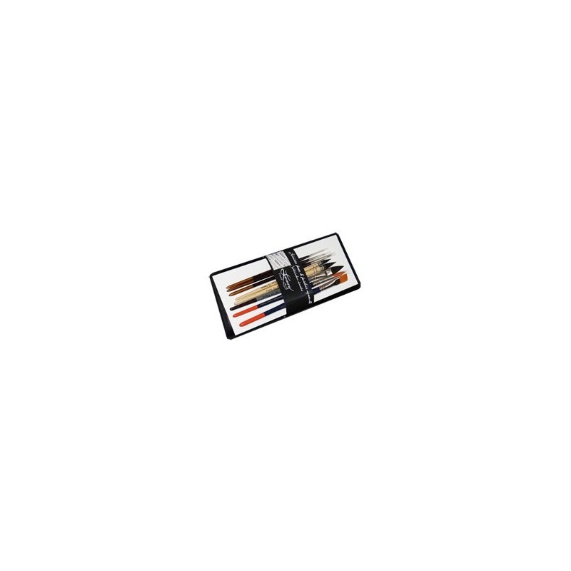 Kit pinceaux léonard pour l'aquarelle - Trousse + 8 pinceaux