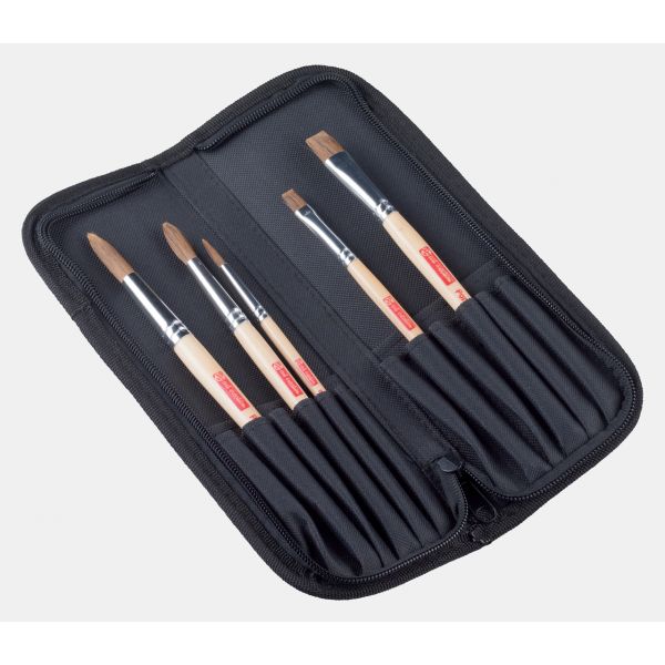 Set de 5 pinceaux + trousse - Art Création - Creastore