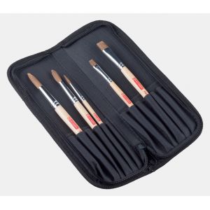 Set de 5 pinceaux naturels + trousse - Art Création