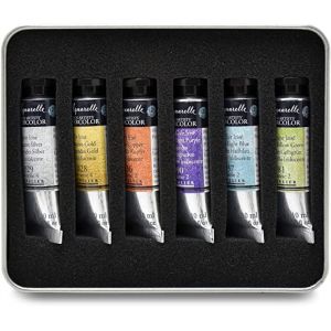 Boite métal aquarelle extra-fine - Pastel + métallique- 6 tubes 10ml - Sennelier