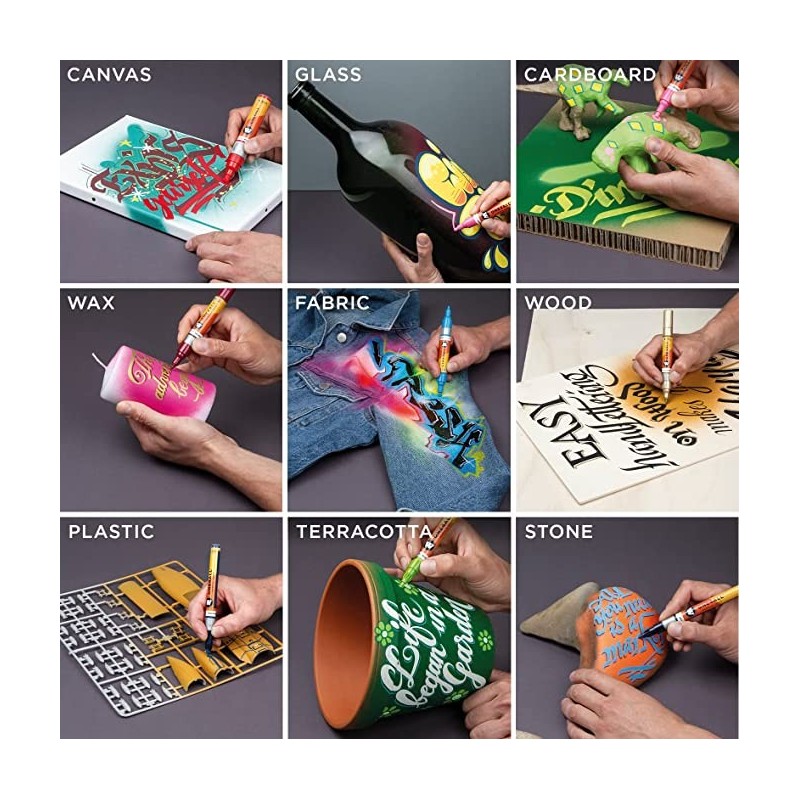 Utilisations set de 12 marqueurs One4All - 227HS - Molotow