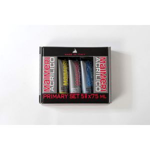  Set de 5 tubes acrylique primaires 75ml - Acrilico