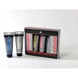  Set de 5 tubes acrylique primaires 75ml - Acrilico