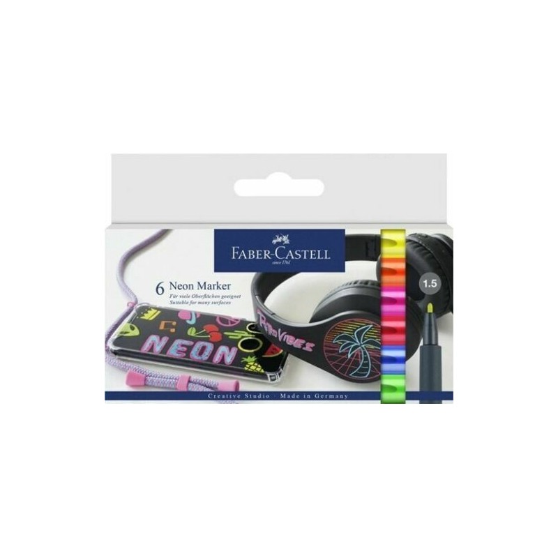 Set de 6 feutres néons - Faber-Castell