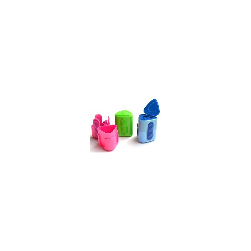 Taille-crayon en plastique, 2 usages, avec réservoir