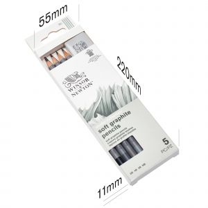 Dimensions de la boite du set de 4 crayons graphites + gomme - Winsor & Newton