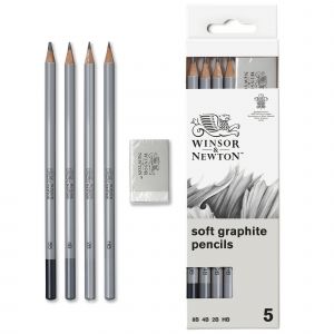 Set de 4 crayons graphites + gomme - Winsor & Newton