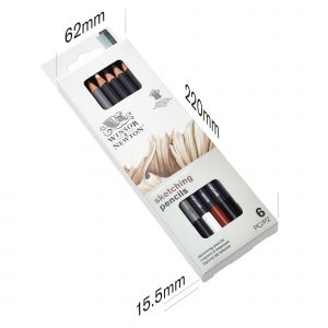 Dimensions du set de 6 crayons esquisses - Winsor & Newton