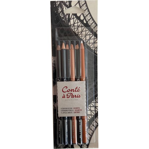 2 crayons Pierre noire HB et 2B Conté, set de 2 crayons pierre noire -  Creastore