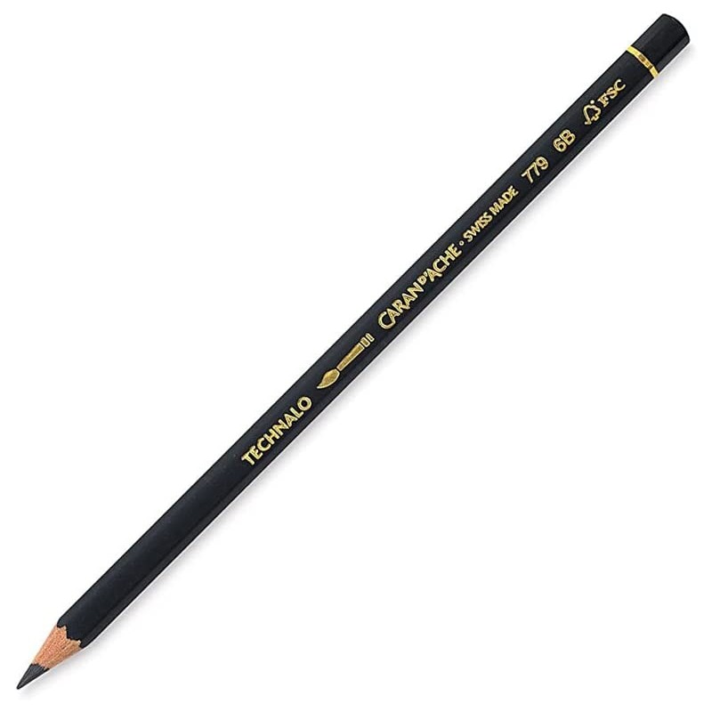 Crayon graphite aquarellable Technalo pour dessin dureté 6B - Caran d'Ache