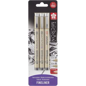 Set 2 feutres calibrés Pigma Micron + 1 feutre brush offert