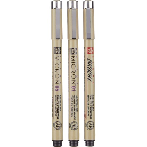 3 feutres calibré Pigma Micron