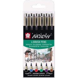 Pochette de 6 feutres pinceaux Pigma Brush