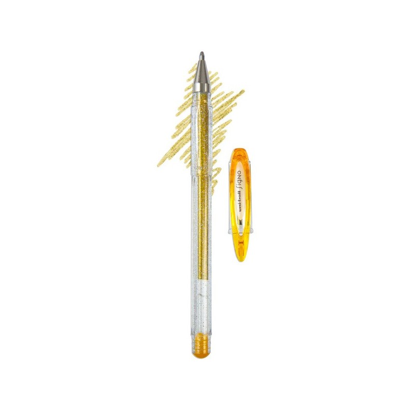 Stylo gel pailleté couleur or en acier avec mine acier 0.7mm - Signo