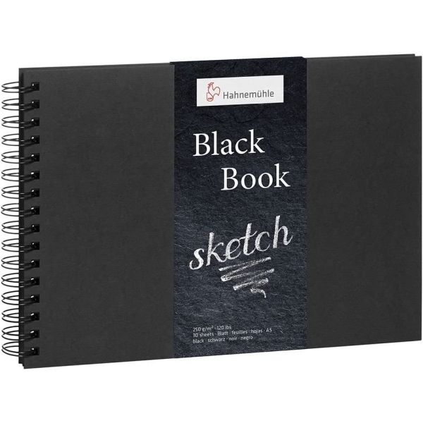 Carnet Black Book - 250gr/m² - A5 paysage 