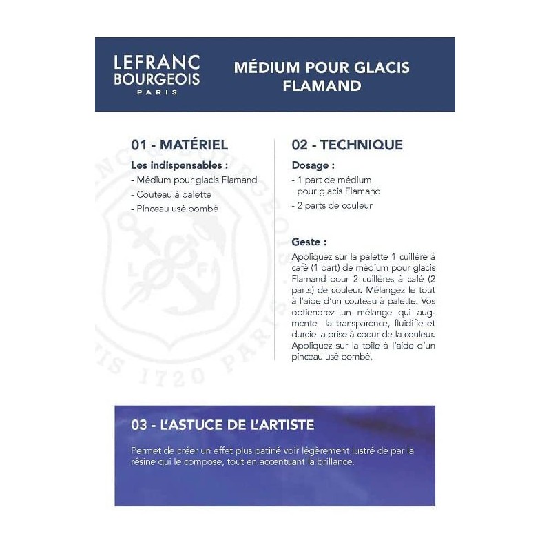 Utilisations et techniques du médium pour glaçis Flamand - Lefranc Bourgeois