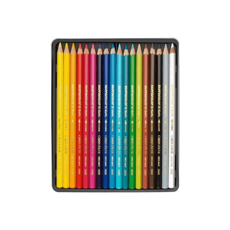 Palette de 18 crayons de couleur aquarellables Supracolor - Caran d'Ache