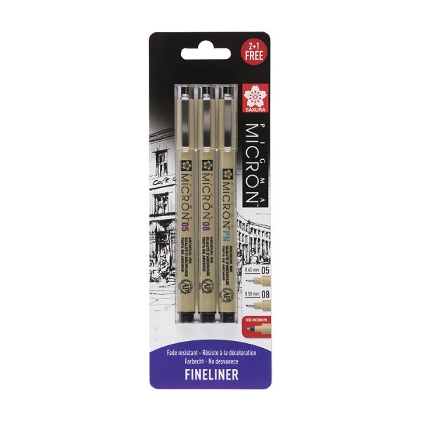 Set de 2 Pigma Micron + 1 feutre PN offert