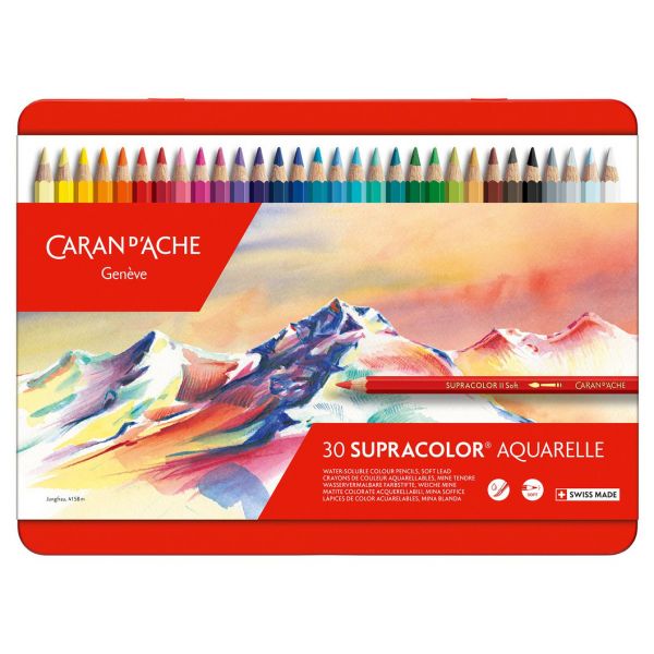 Boîte 30 crayons de couleur aquarellables Supracolor - Caran d'Ache