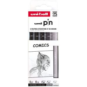 Set de 5 feutres Uni Pin - Comics