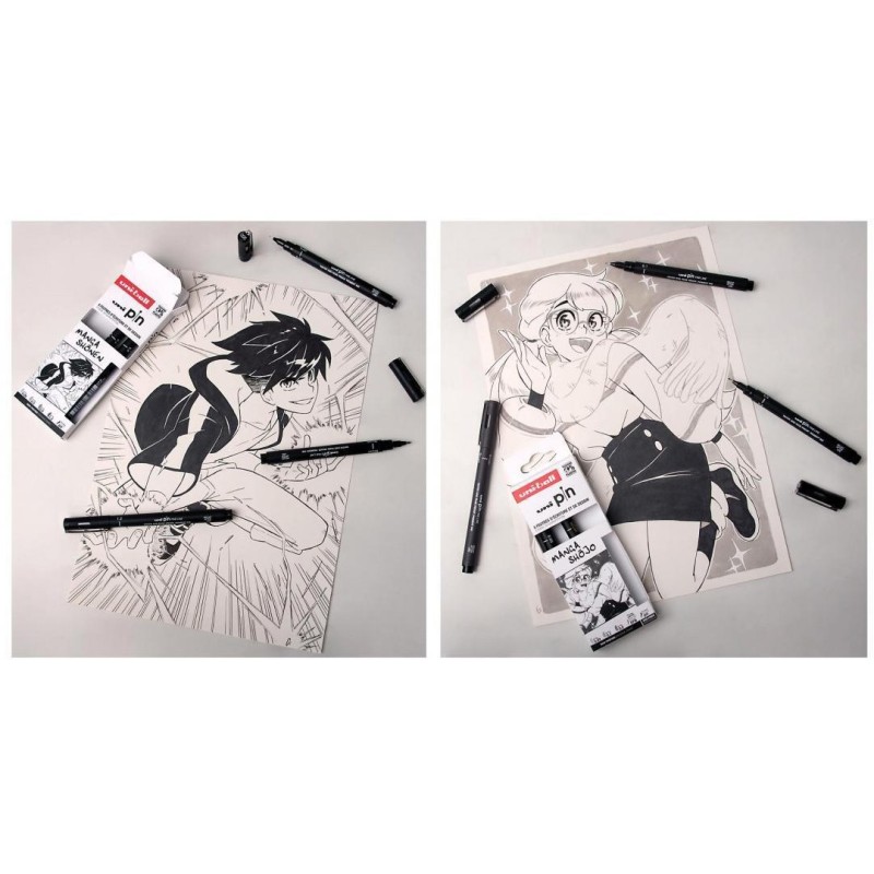 Set de 5 feutres Uni Pin - Comics