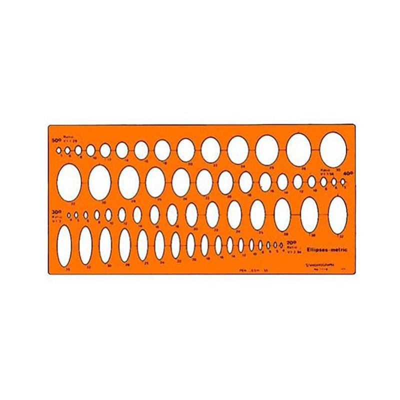 Trace ellipses 4 angles 20°/30°/40°/50° - Standardgraph