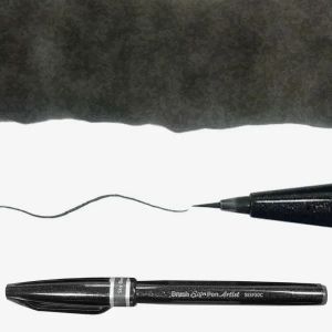 Tracés fluides du feutre pinceau Brush Sign Pen, Pointe ultra fine - Noir