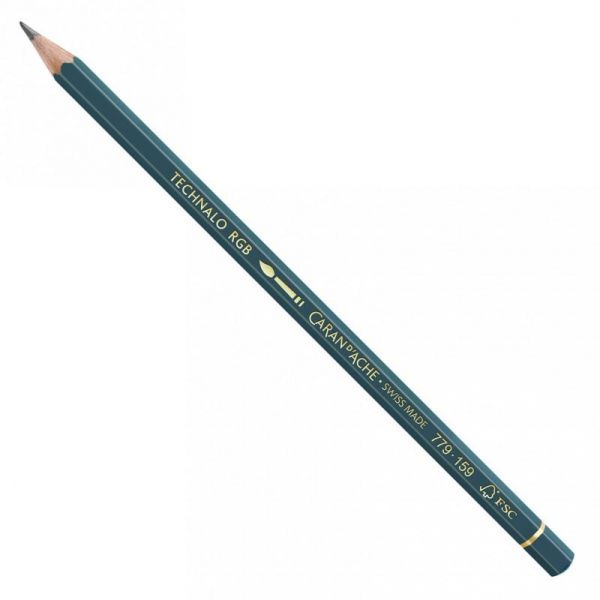 Crayon graphite aquarellable Technalo RGB bleu prusse 159 - Caran d'Ache