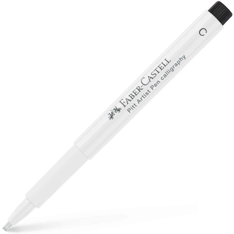 Feutre PITT Artist pen forme calligraphie - Blanc - Faber Castell
