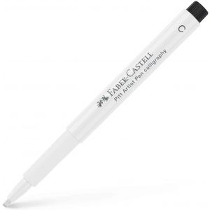 Feutre PITT Artist pen forme calligraphie - Blanc - Faber Castell