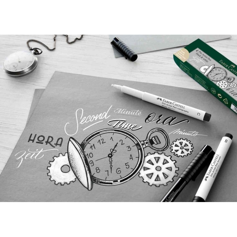 Gamme de feutres PITT Artist pen - Blanc - Faber Castell