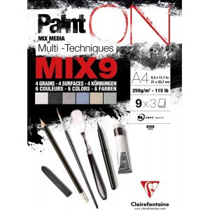 Bloc Paint'On MIX9 - format A4 - Clairefontaine