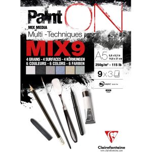 Bloc Paint'On MIX9 - format A5 - Clairefontaine
